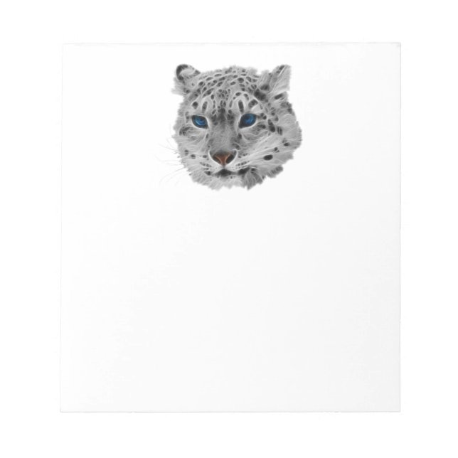 Snow Leopard Fractal Notepad (Front)