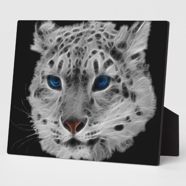 Snow Leopard Fractal Plaque (Side)
