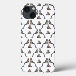 Snow Leopard Frenzy iPad Case (choose colour)