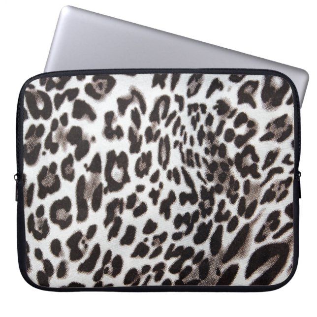 Snow Leopard Fur Laptop Sleeve (Front)