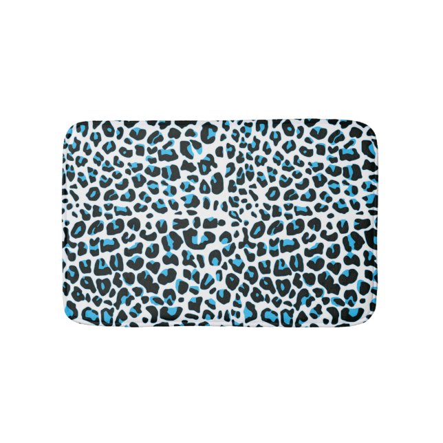 Snow Leopard Fur Print Bath Mat (Front)
