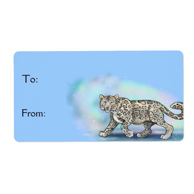 Snow Leopard ~Gift Labels Stickers (Front)