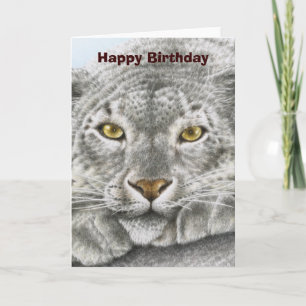Snow Leopard Greeting Card