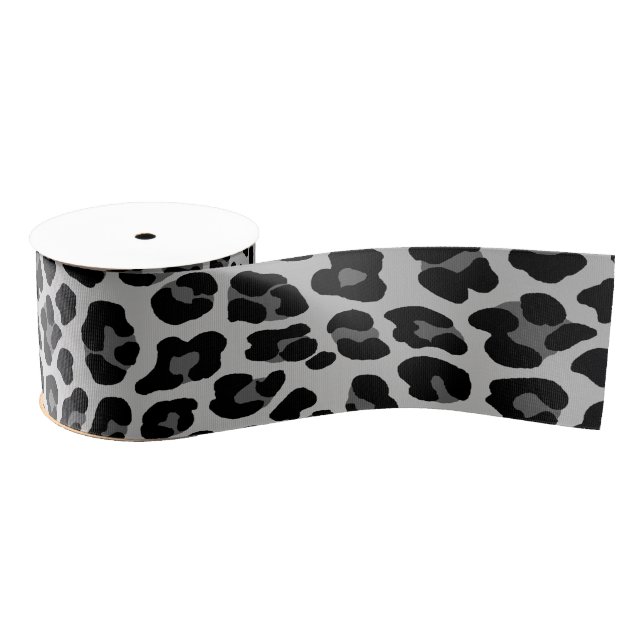 Snow leopard grosgrain ribbon (Spool)
