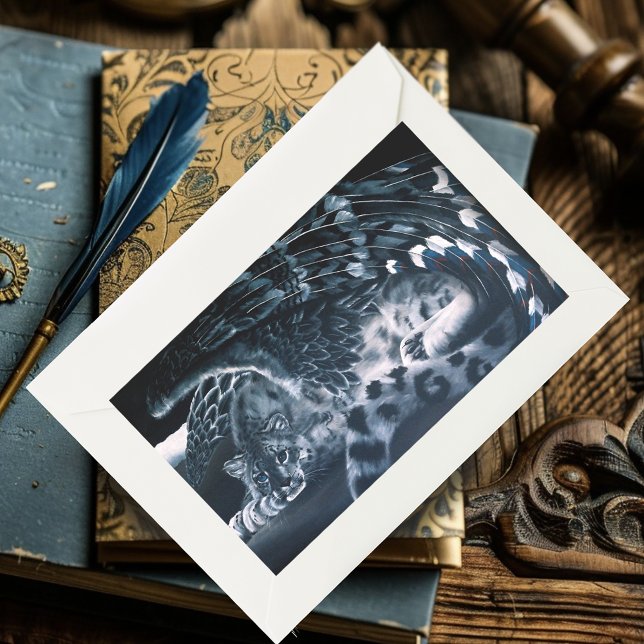 Snow Leopard Guardian Wings Fantasy Wildlife Sticker (Creator Uploaded)