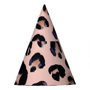 Snow Leopard, Hand Drawn Texture. Party Hat