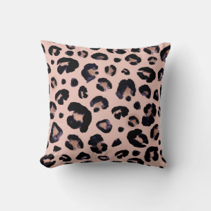 Snow Leopard, Hand Drawn Texture. Throw Pillow