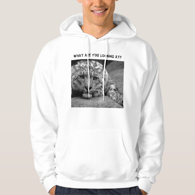 Snow Leopard Hoody - What are YOU looking at? (Front)