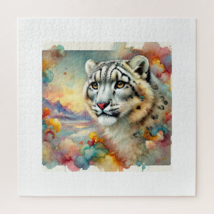 Snow Leopard Irbis 200824AREF143 - Watercolor Jigsaw Puzzle