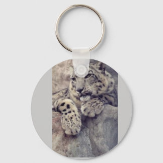 Snow Leopard Keychain