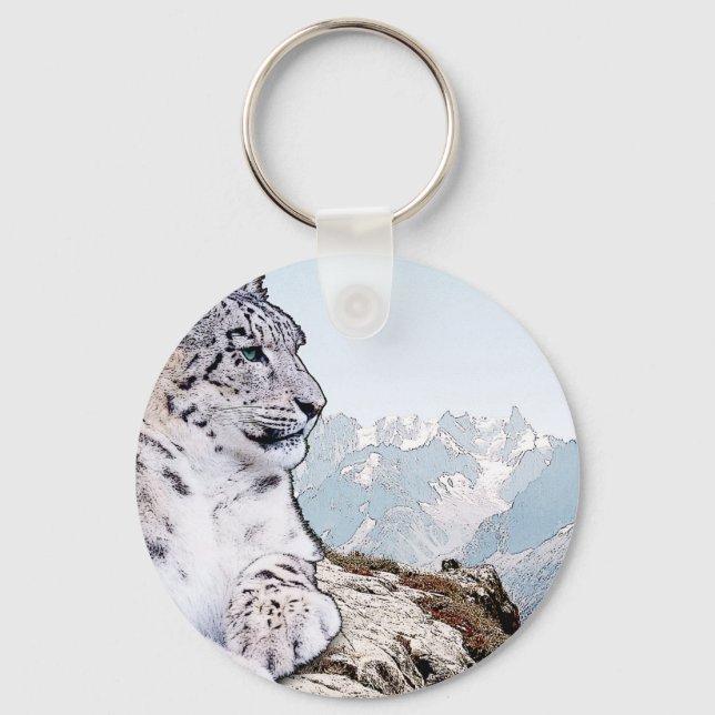 Snow Leopard Keychain (Front)
