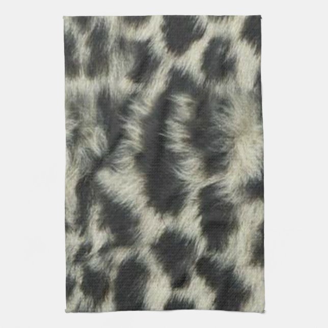 Snow Leopard Kitchen Towel (Vertical)