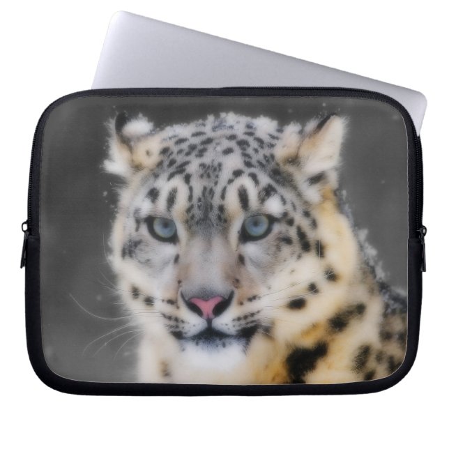 Snow Leopard Laptop Sleeve (Front)