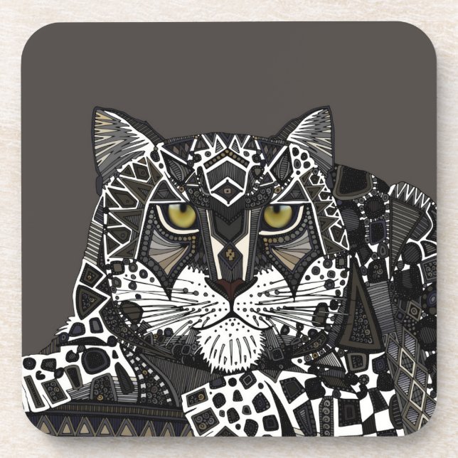 snow leopard lead coaster (Front)