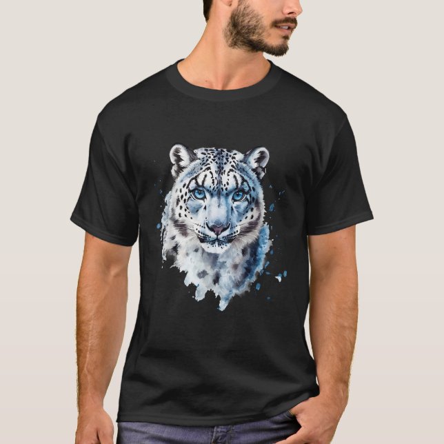Snow Leopard Lover White Leopard Animal Snow Leopa T-Shirt (Front)