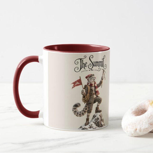 Snow Leopard Mountaineer Mug (With Donut)