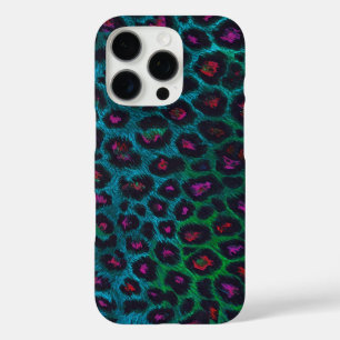 Snow Leopard Neon-Noir Pattern iPhone 16 Pro Case