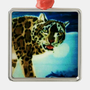 SNOW LEOPARD ornament