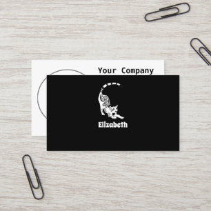 Snow Leopard Paisley Bengal Cat Yoga Stretching Business Card