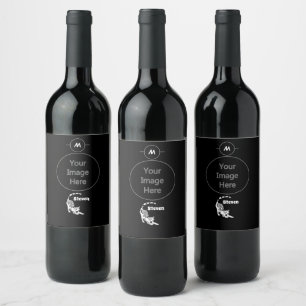 Snow Leopard Paisley Bengal Cat Yoga Stretching Wine Label