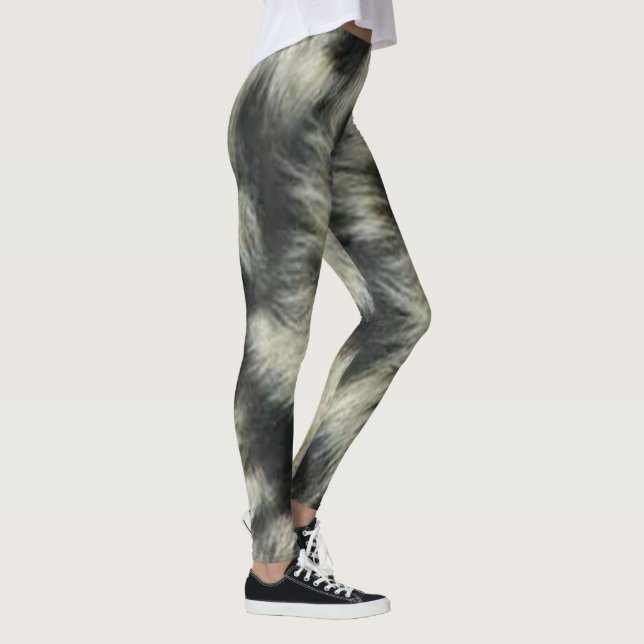 Snow Leopard Pattern Print Leggings (Right)