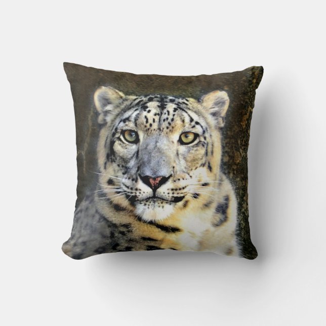 Snow Leopard Pillow (Front)
