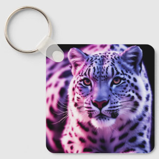 Snow Leopard Portrait Keychain