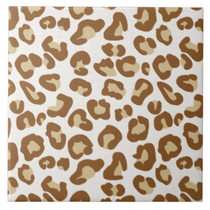 Snow Leopard Print, Beige, Tan, and Cream Tile