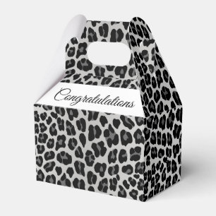 Snow leopard print favor box