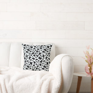 Snow Leopard Print Icy Blue Animal Spots Pattern Throw Pillow