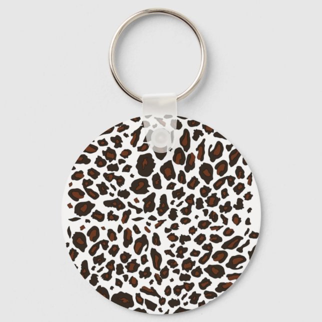 Snow Leopard Print Keychain (Front)