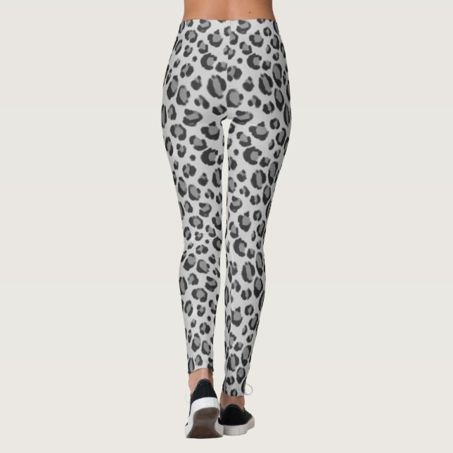 Snow Leopard Print Leggings (Back)