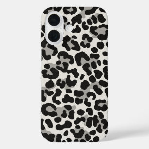 Snow Leopard Print White Trendy Pattern iPhone 16 Case