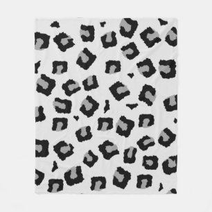 Snow Leopard Seamless Pattern Fleece Blanket