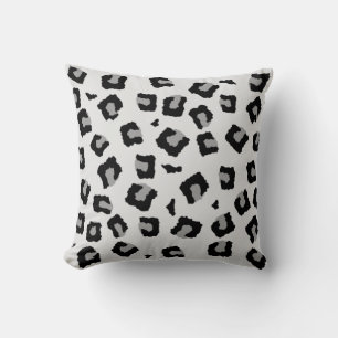 Snow Leopard Seamless Pattern Throw Pillow