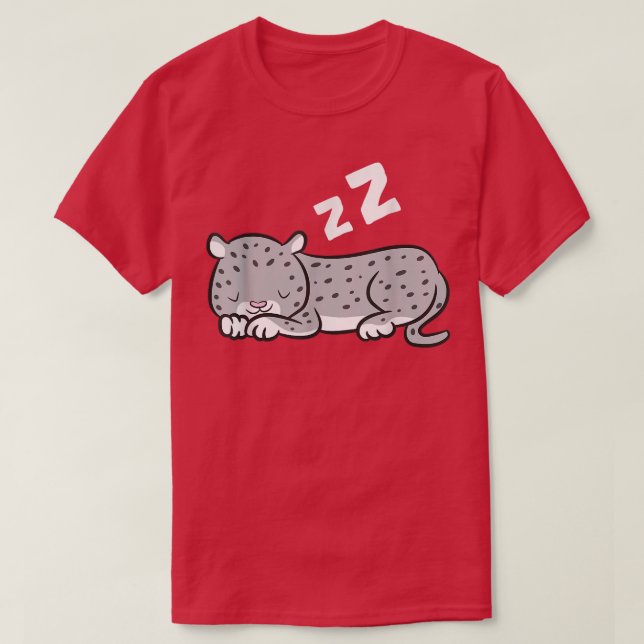 Snow Leopard Sleeping Cute Snow Leopard Pyjamas  T-Shirt (Design Front)