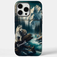 Snow Leopard Under Moonlight