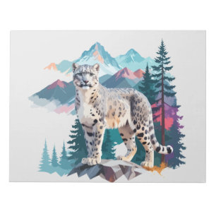 Snow Leopard Vector Art Animal In The Majestic Notepad