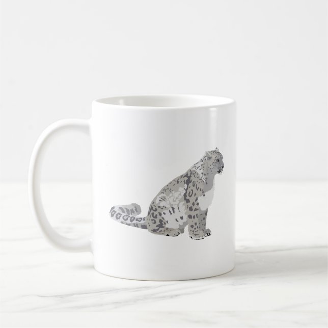 Snow Leopard Wild Cat Coffee Mug (Left)