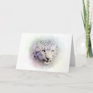 Snow Leopard Wildlife Art Card
