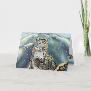 Snow Leopard ~winter greeting cards