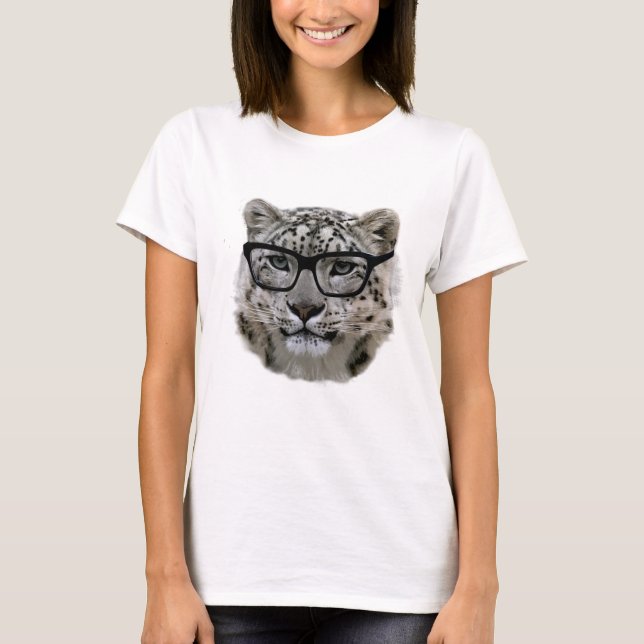 Snow Leopard with Spectacles! T-Shirt (Front)