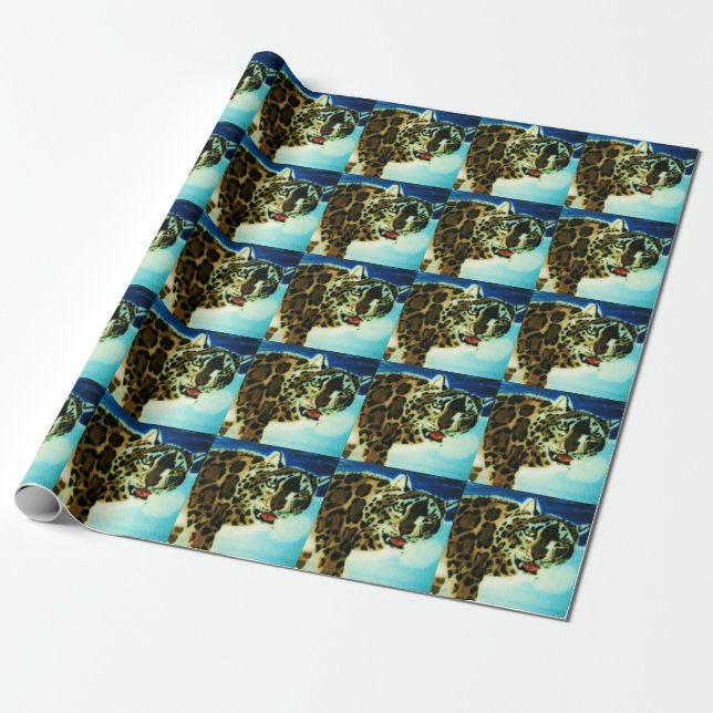 SNOW LEOPARD wrapping paper (Unrolled)