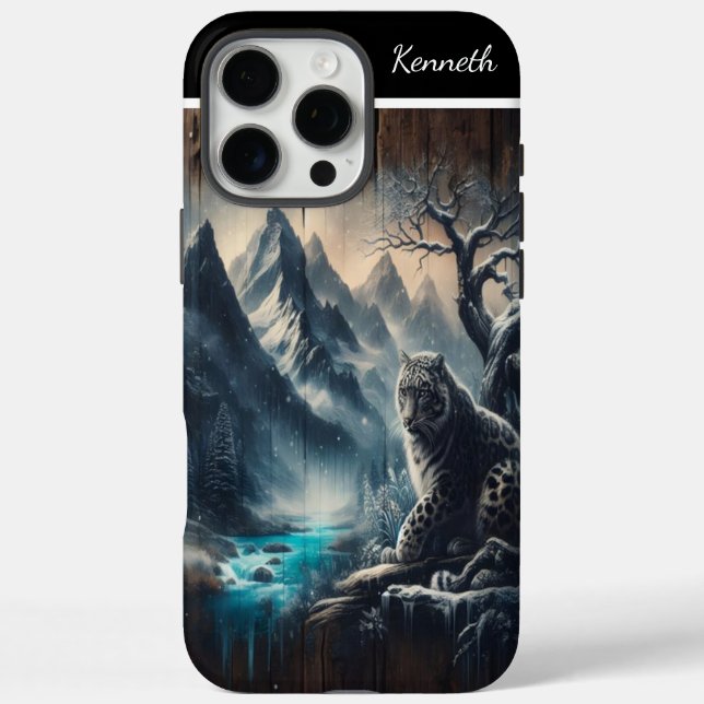 Snow Leopard's Mountain View Case-Mate iPhone Case (Back)