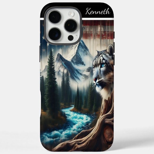 Snow Leopard's Mountain View Case-Mate iPhone Case (Back)