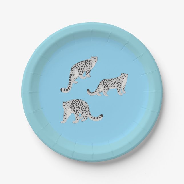 Snow Leopards Paper Plate (Front)