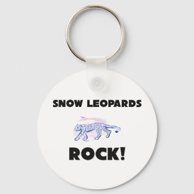 Snow Leopards Rock Keychain (Front)