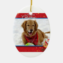 Snow Loving Golden Retriever Christmas Ornament