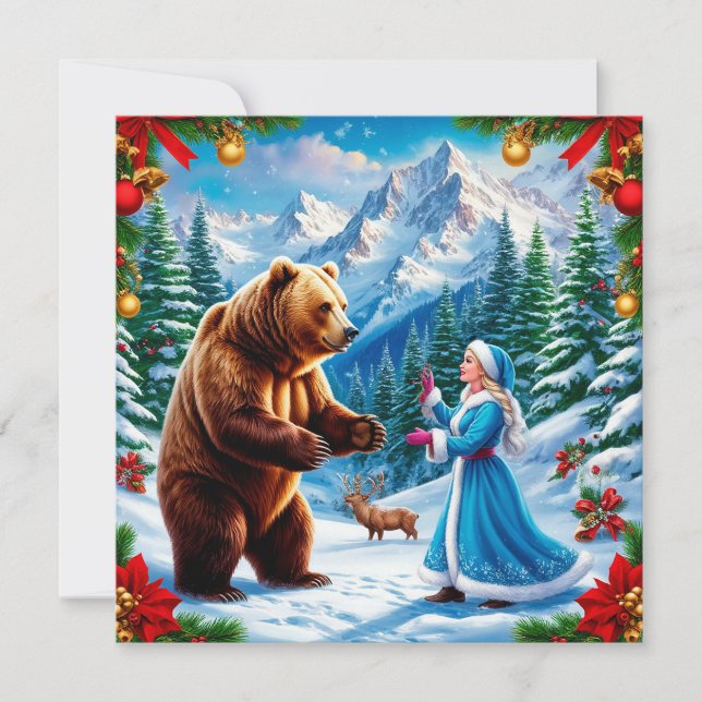 Snow Maiden Enchanting Winter Scene Invitation (Front)