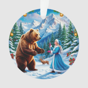 Snow Maiden Enchanting Winter Scene Ornament